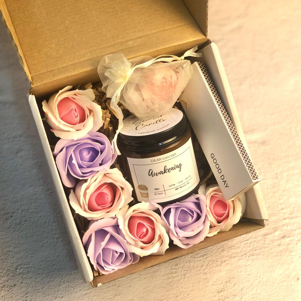 set quà nến thơm hoa khô đẹp